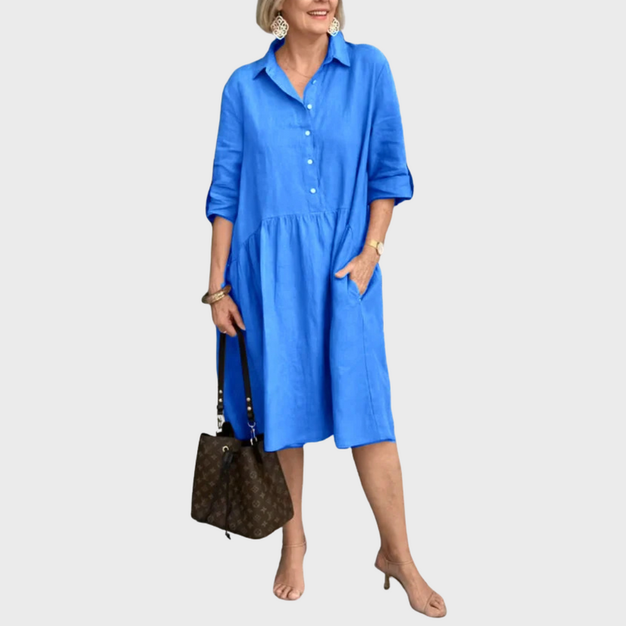 Genevieve | Shirt Dress Shift Button-Front