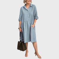Genevieve | Shirt Dress Shift Button-Front