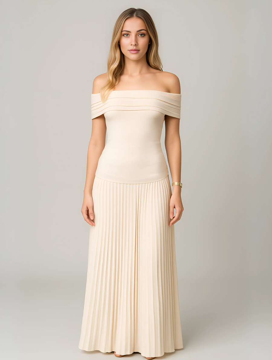 Lila | Wedding Guest Maxi Dress Pleated
