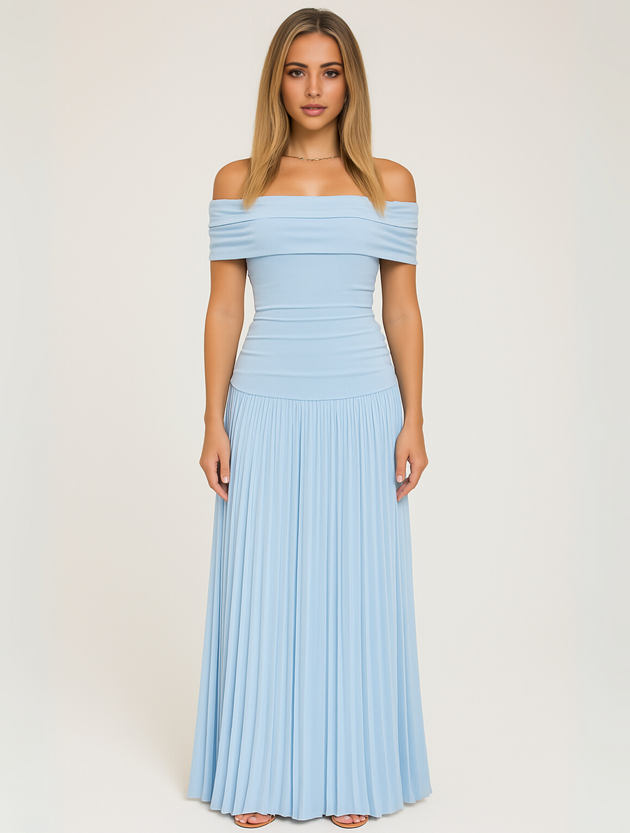 Lila | Wedding Guest Maxi Dress Pleated