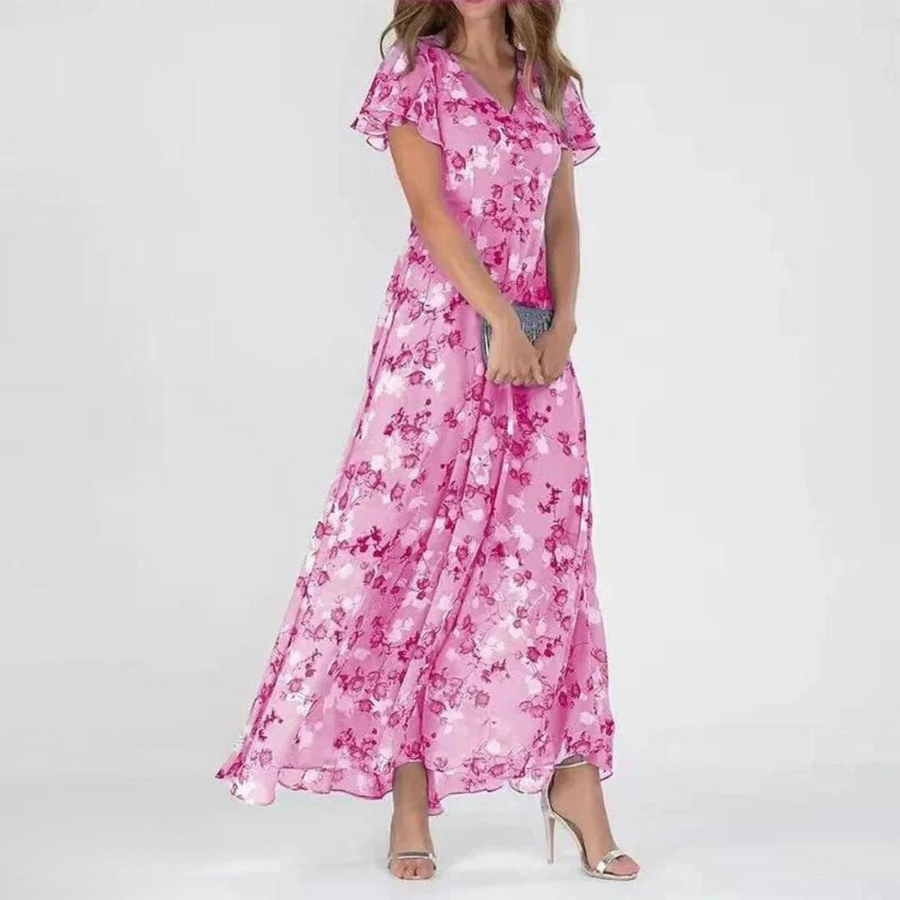 Grace | Wedding Guest Maxi Dress Tiered V-Neck