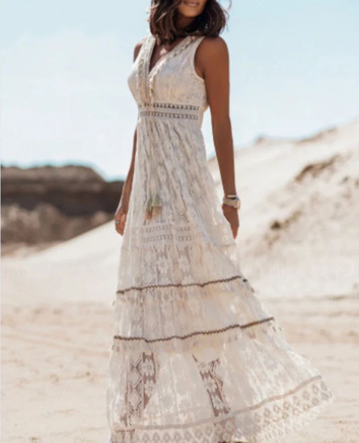 Loretta | Boho Maxi Sundress V-Neck
