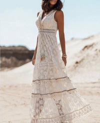 Jocelyn | Boho Maxi Sundress V-Neck Tiered