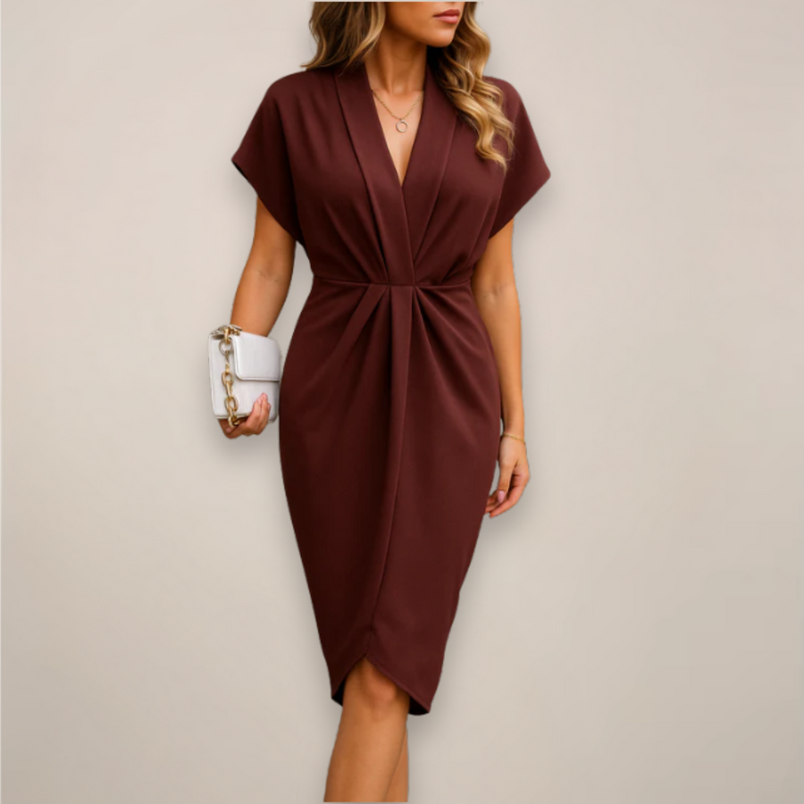 Olivia | Wrap Dress Short Sleeve V-Neck