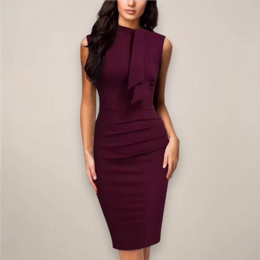 Teagan | Wedding Guest Midi Dress Bodycon Sleeveless