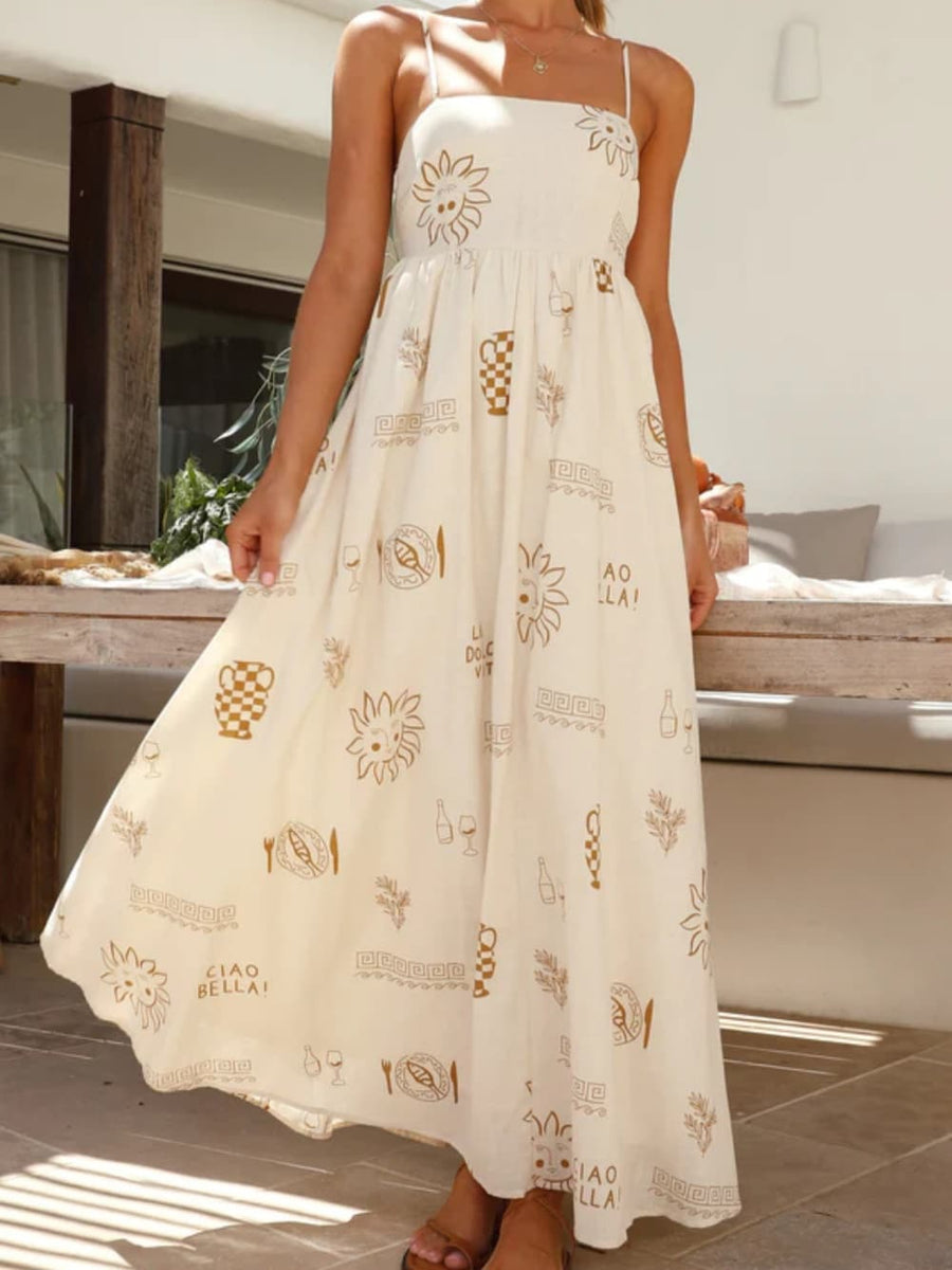 Theodora | Backless Maxi Dress Spaghetti Strap