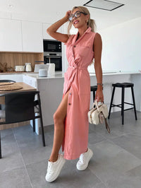 Frances | Shirt Dress Button-Front Sleeveless