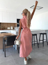 Frances | Shirt Dress Button-Front Sleeveless