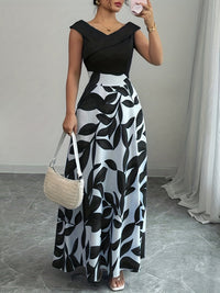 Reese | Wedding Guest Maxi Dress Leaf Print