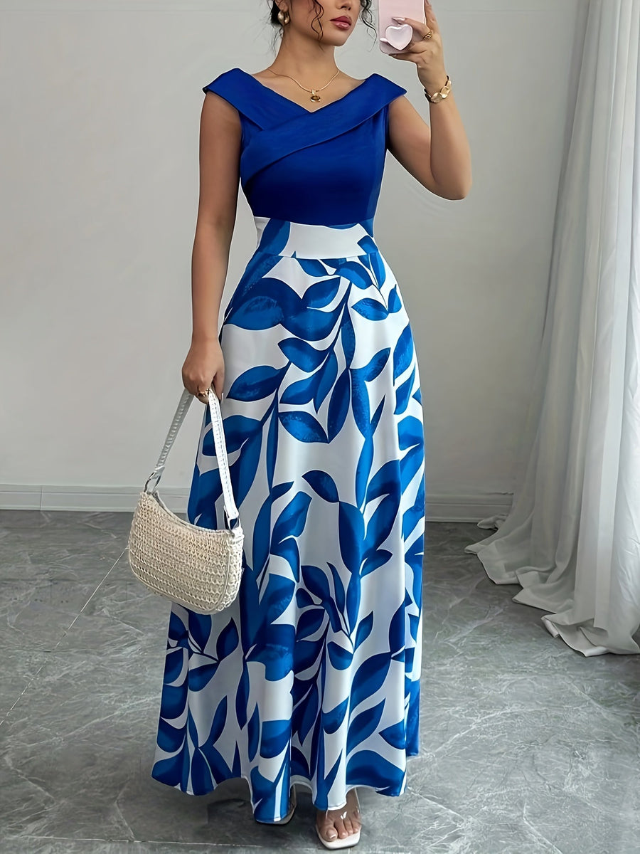 Reese | Wedding Guest Maxi Dress Leaf Print