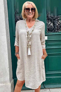 Salem | Boho Sundress 3/4 Sleeve V-Neck