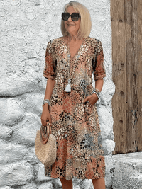 Lauren | Boho Sundress Pleated V-Neck Tiered