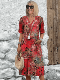 Lauren | Boho Sundress Pleated V-Neck Tiered