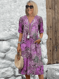 Lauren | Boho Sundress Pleated V-Neck Tiered