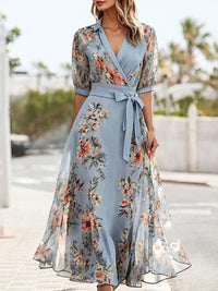 Sienna | Boho Midi Dress Floral V-Neck