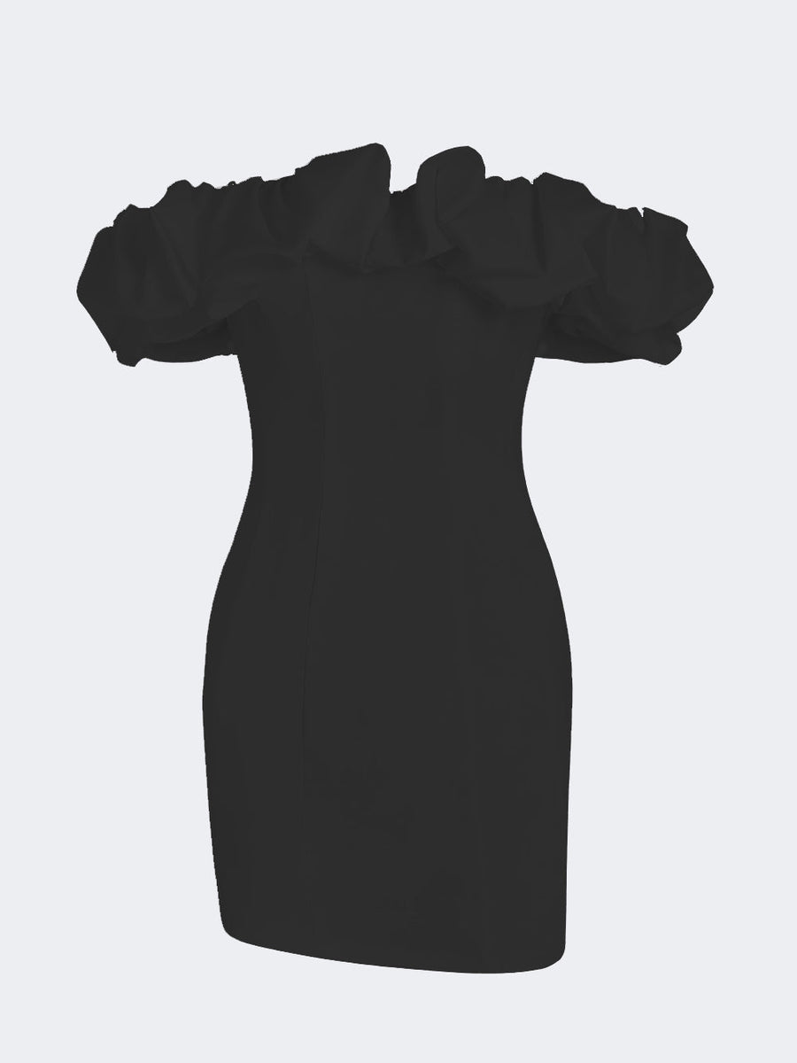 Elena | Cocktail Mini Dress Off Shoulder Ruffled