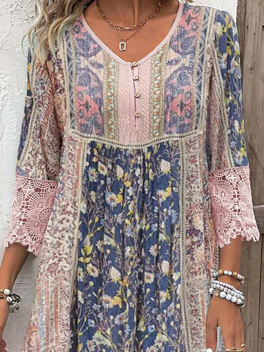 Elena | Boho Sundress Lace Floral