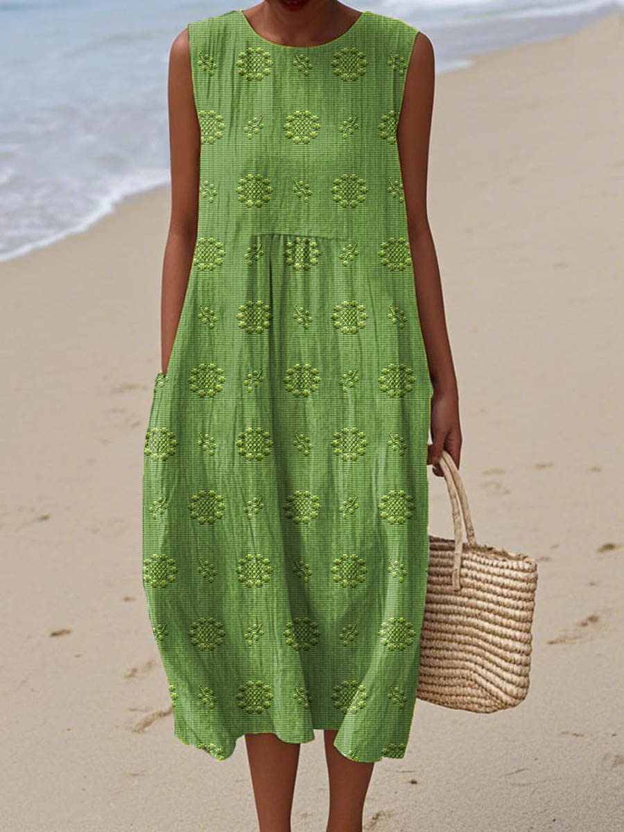 Esme | Midi Sundress Striped Sleeveless