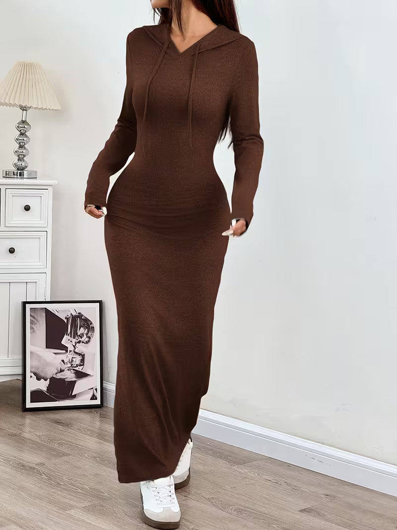 Lillian | Casual Hooded Maxi Dress Bodycon