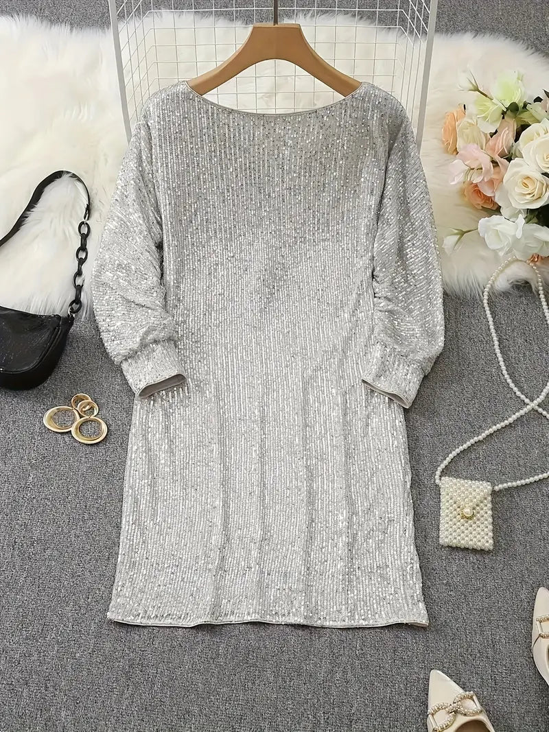 Pearl | Cocktail Mini Dress Sequin Long Sleeve