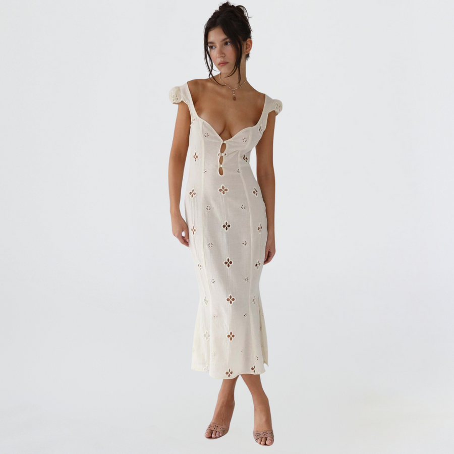 Jacqueline | Wedding Guest Midi Dress Embroidered
