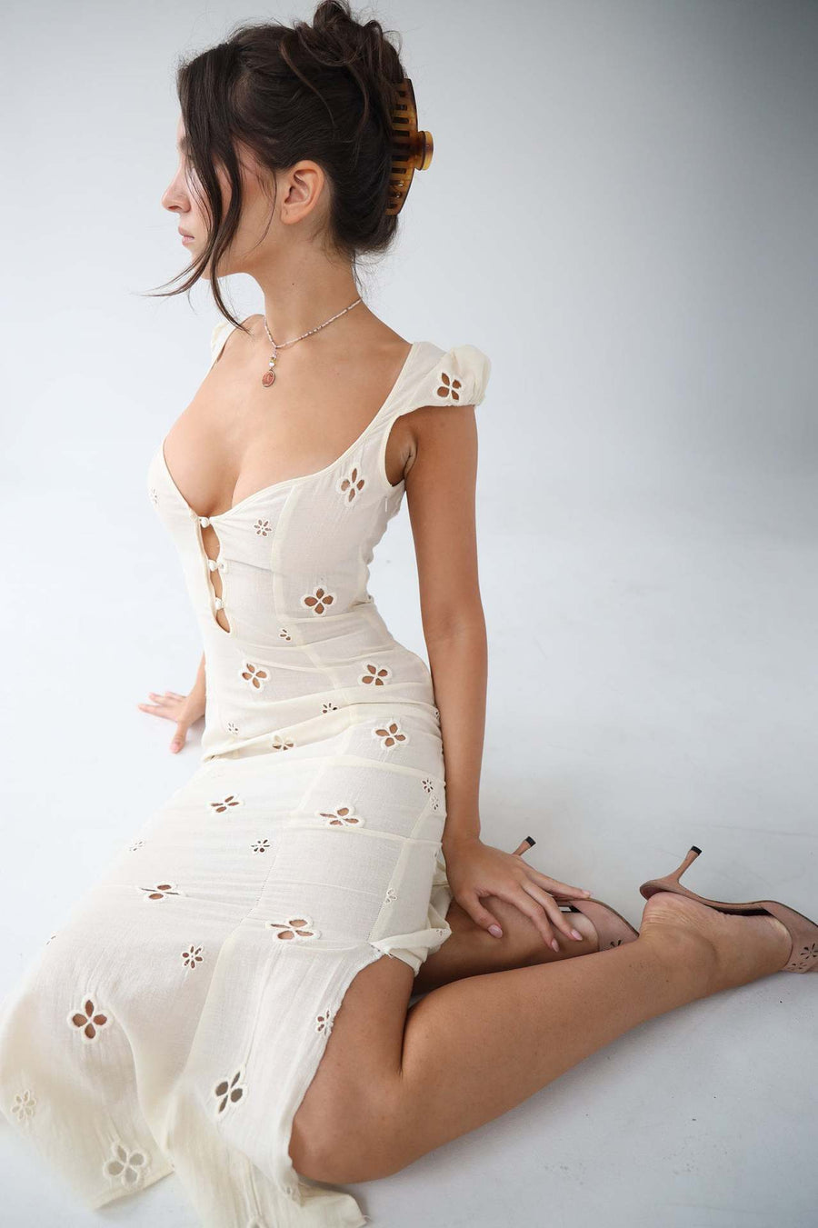 Jacqueline | Wedding Guest Midi Dress Embroidered