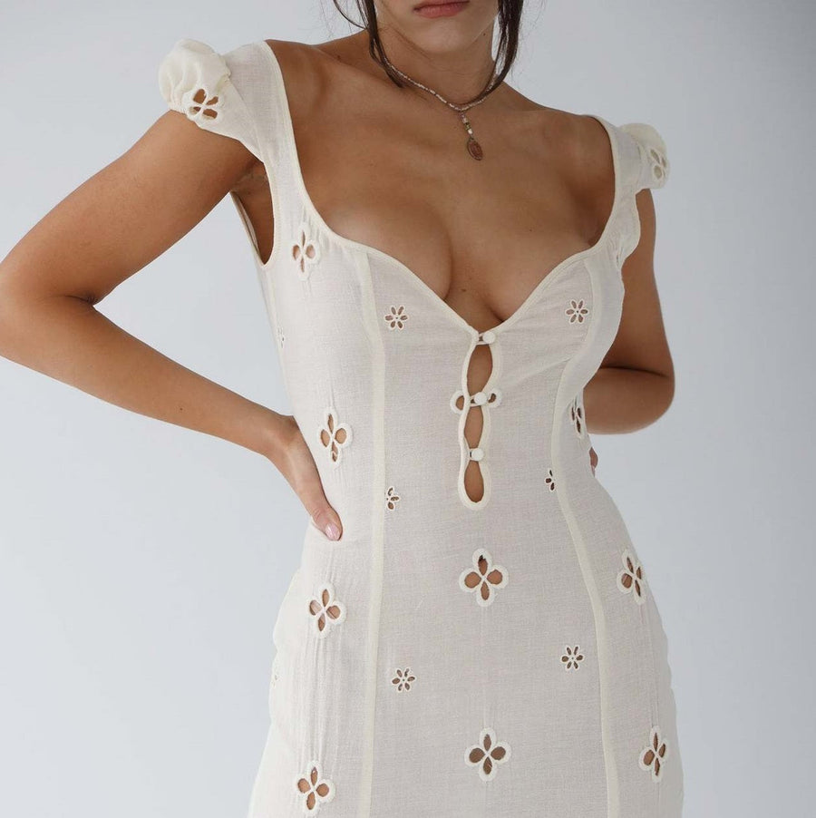 Jacqueline | Wedding Guest Midi Dress Embroidered