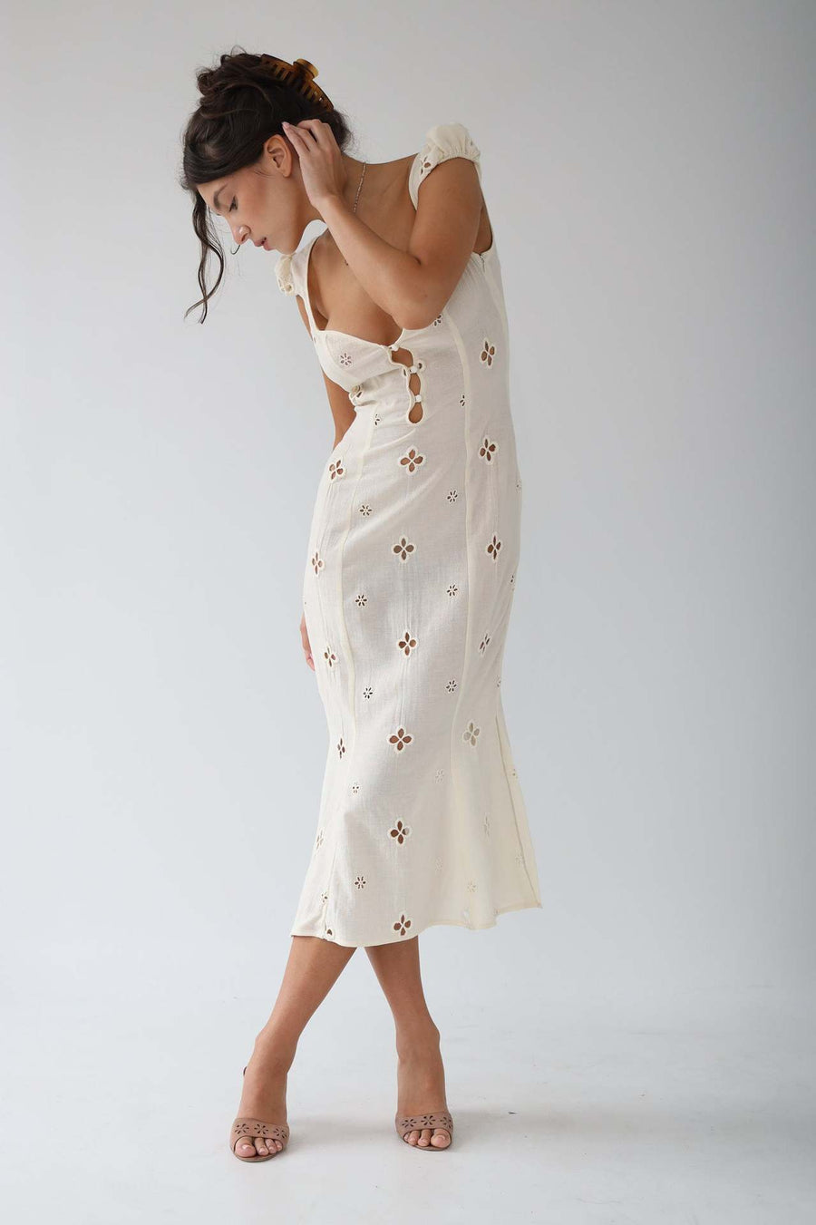 Jacqueline | Wedding Guest Midi Dress Embroidered
