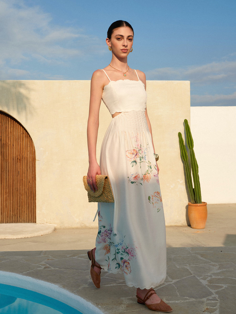 Luna | Maxi Sundress Strapless Floral