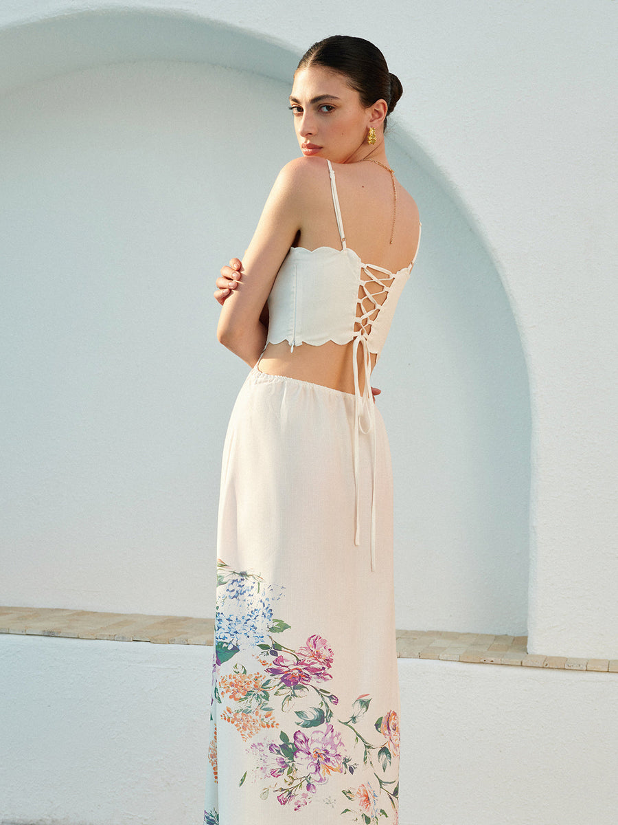 Luna | Maxi Sundress Strapless Floral