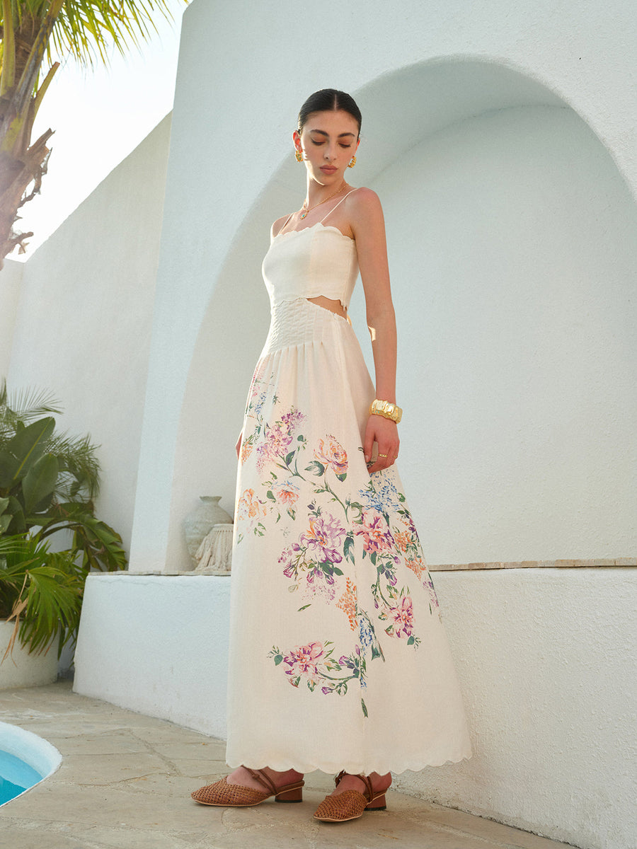 Luna | Maxi Sundress Strapless Floral