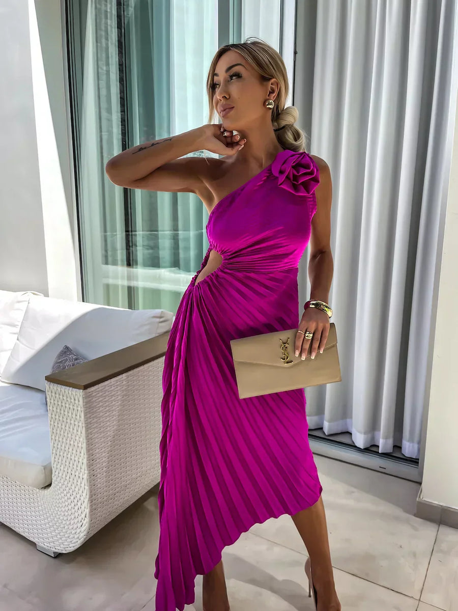 Grace | Wedding Guest Dress One-Shoulder Floral