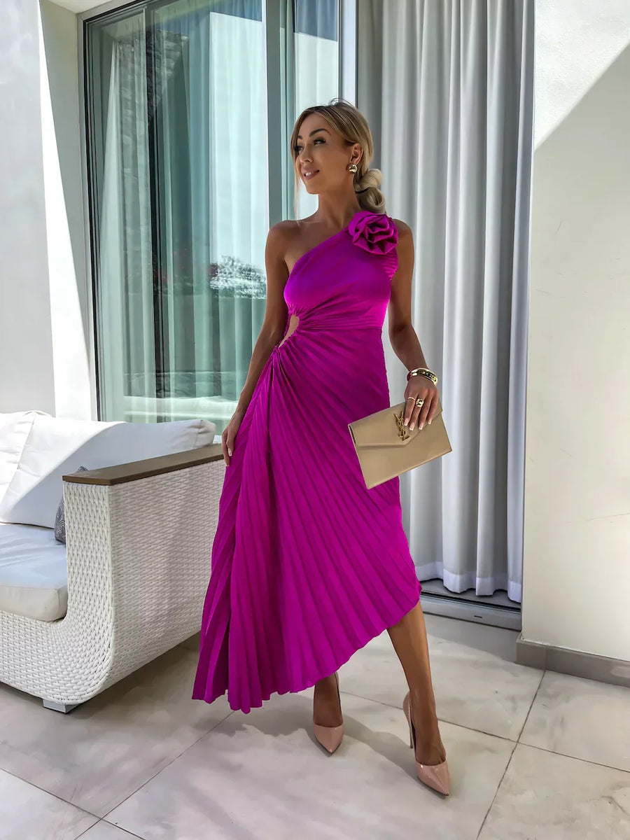 Grace | Wedding Guest Dress One-Shoulder Floral
