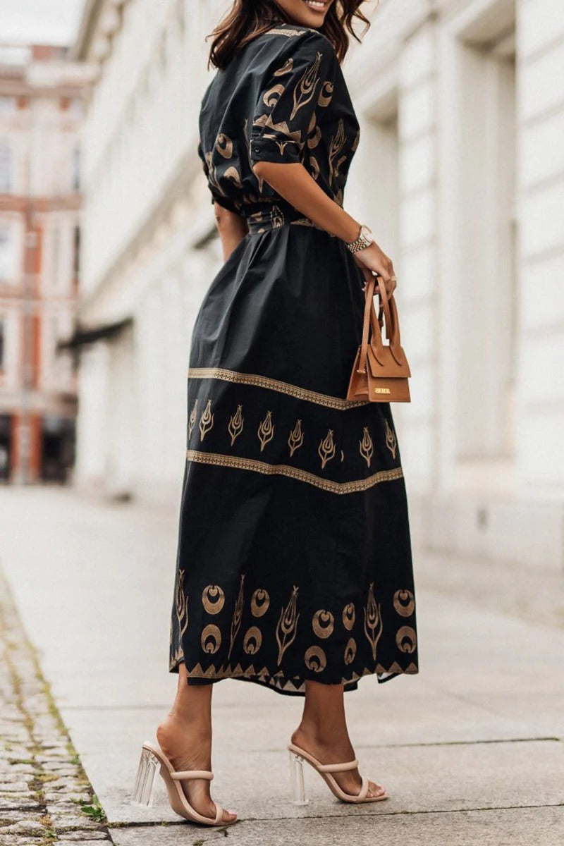 Valentina | Wedding Guest Midi Dress Long Sleeve Belted