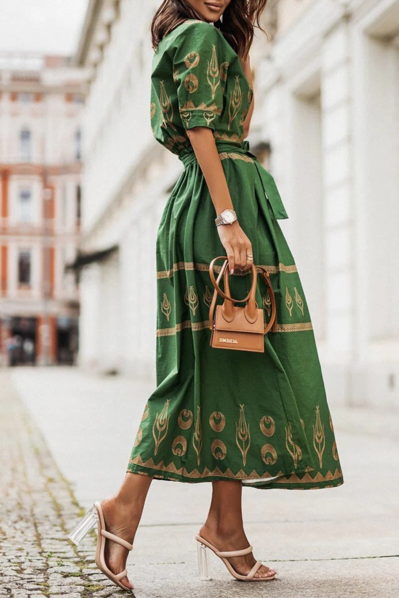 Valentina | Wedding Guest Midi Dress Long Sleeve Belted