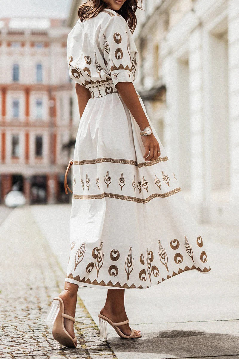 Valentina | Wedding Guest Midi Dress Long Sleeve Belted