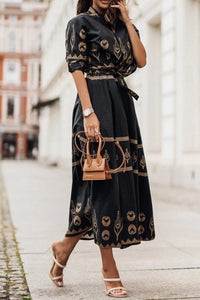 Valentina | Wedding Guest Midi Dress Long Sleeve Belted