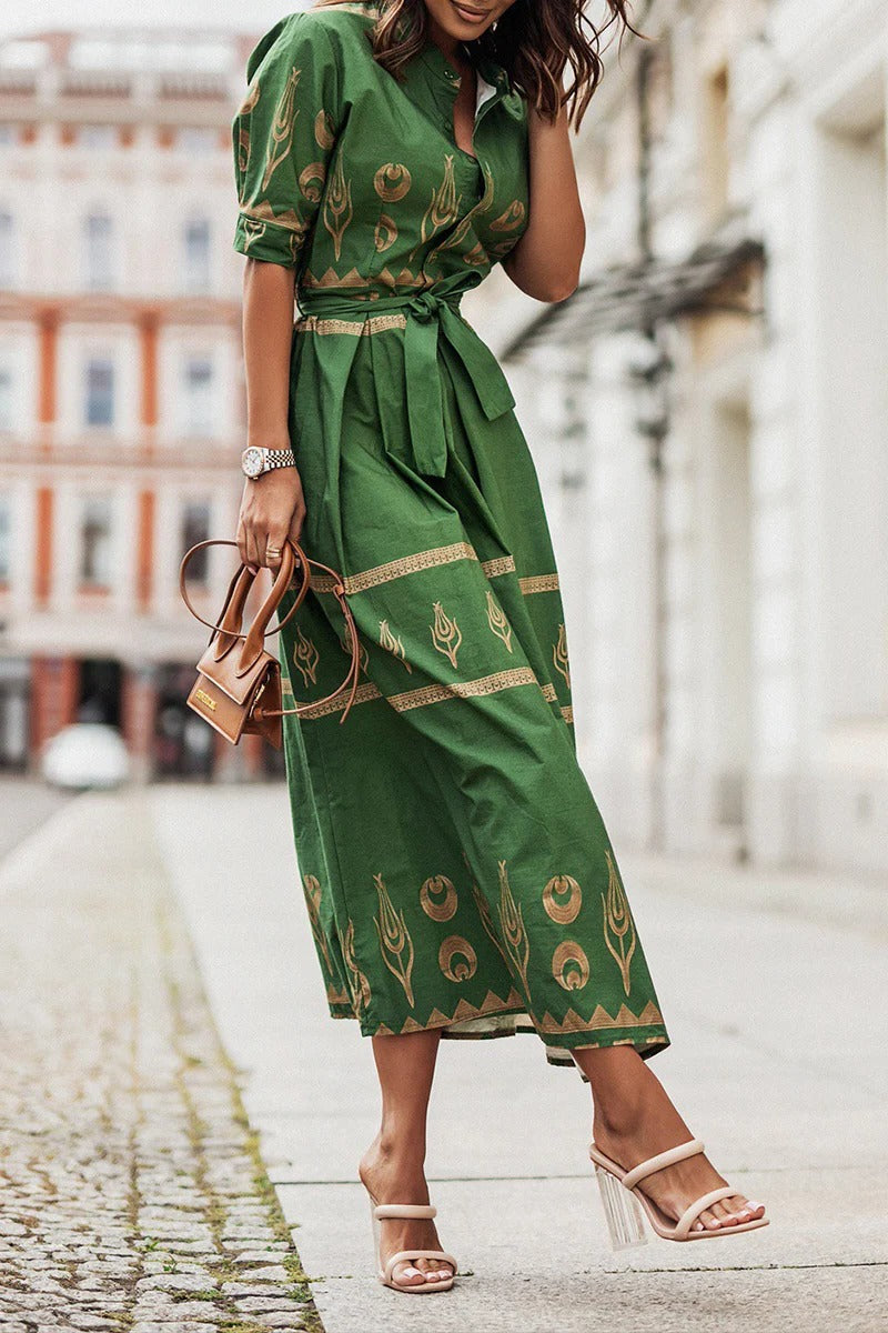 Valentina | Wedding Guest Midi Dress Long Sleeve Belted