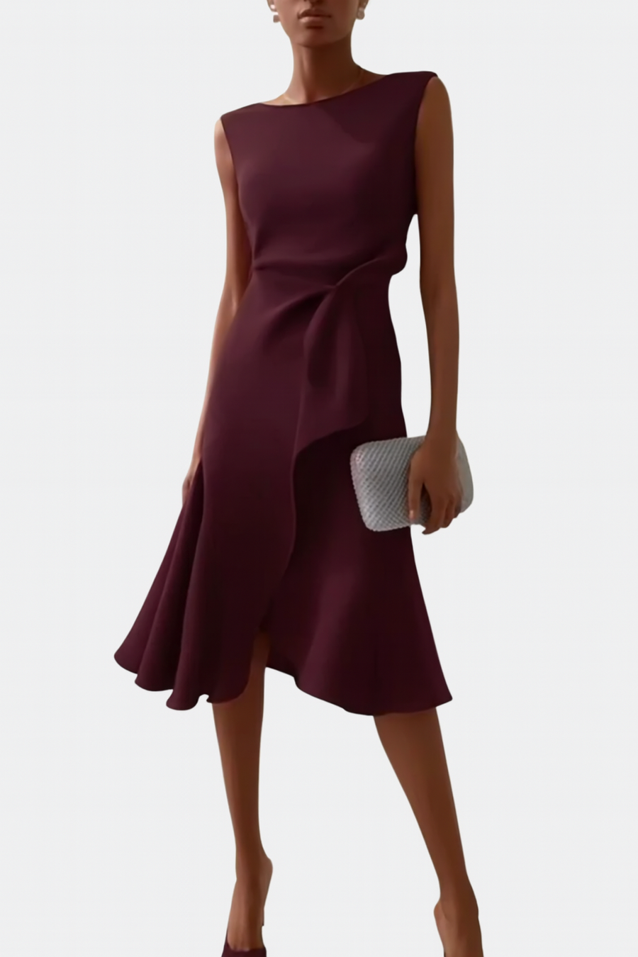 Aurora | Cocktail Midi Dress Asymmetric Sleeveless