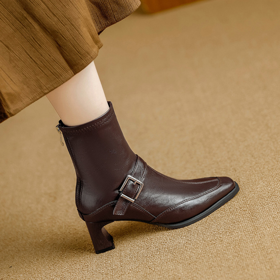 Sadie | Comfortable Ankle Boots Square Toe