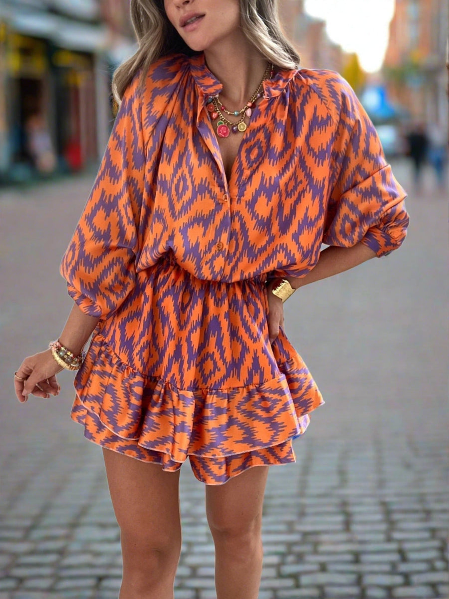 Sloane | Mini Sundress Long Sleeve Tiered