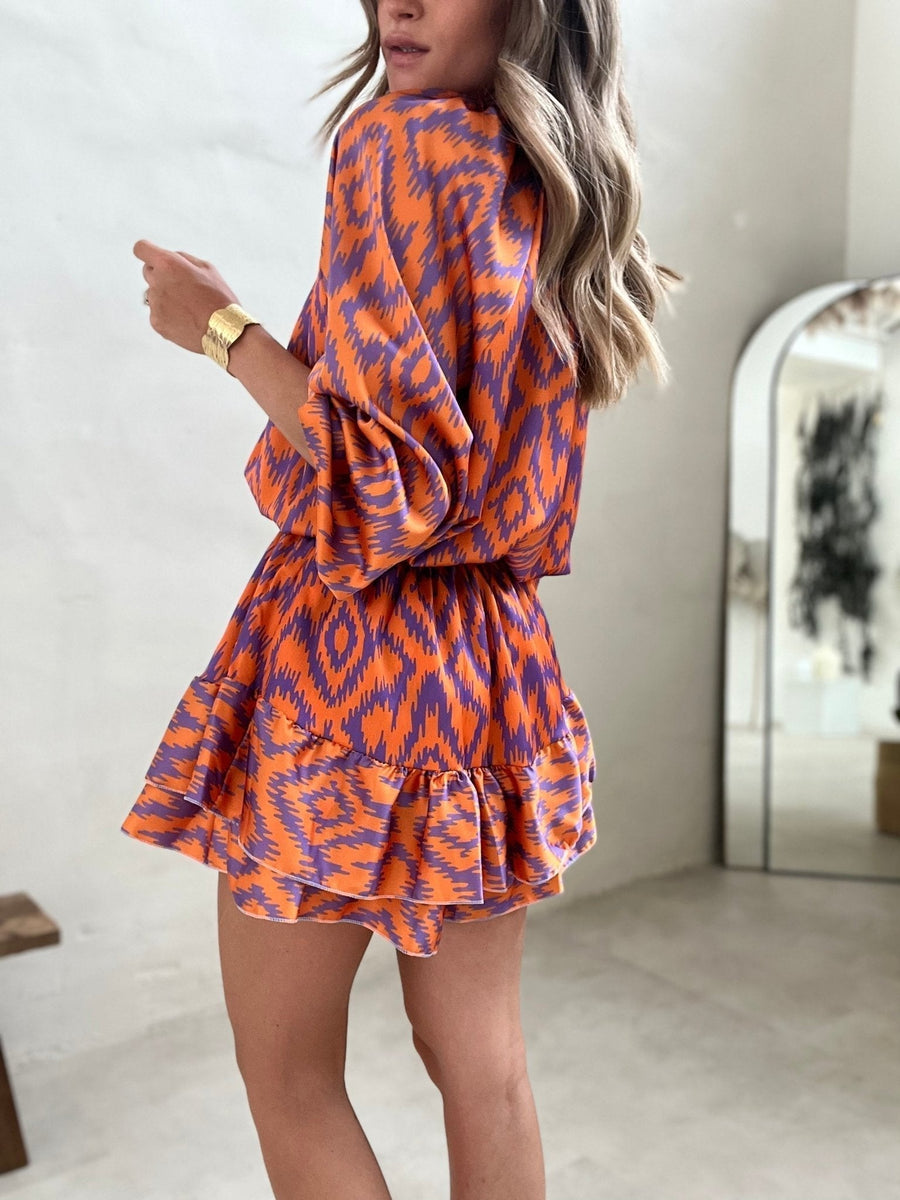 Sloane | Mini Sundress Long Sleeve Tiered