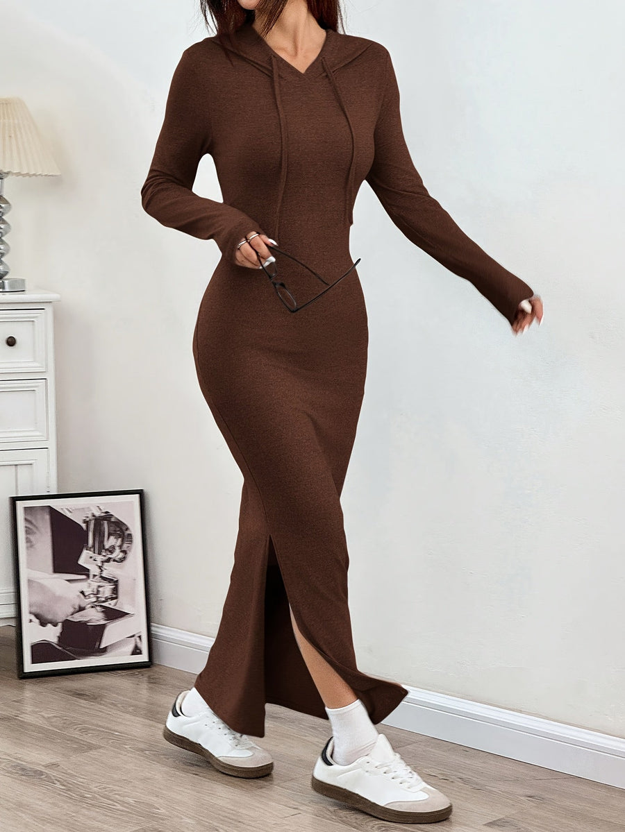 Lillian | Casual Hooded Maxi Dress Bodycon