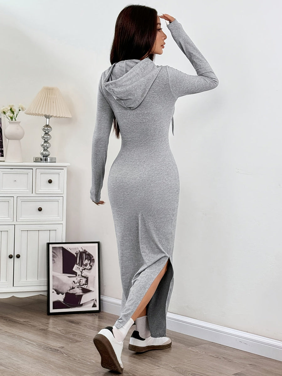 Lillian | Casual Hooded Maxi Dress Bodycon