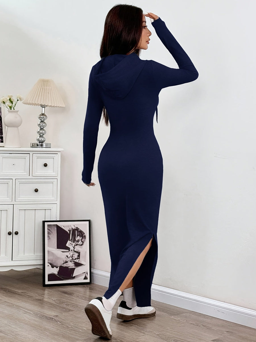 Lillian | Casual Hooded Maxi Dress Bodycon