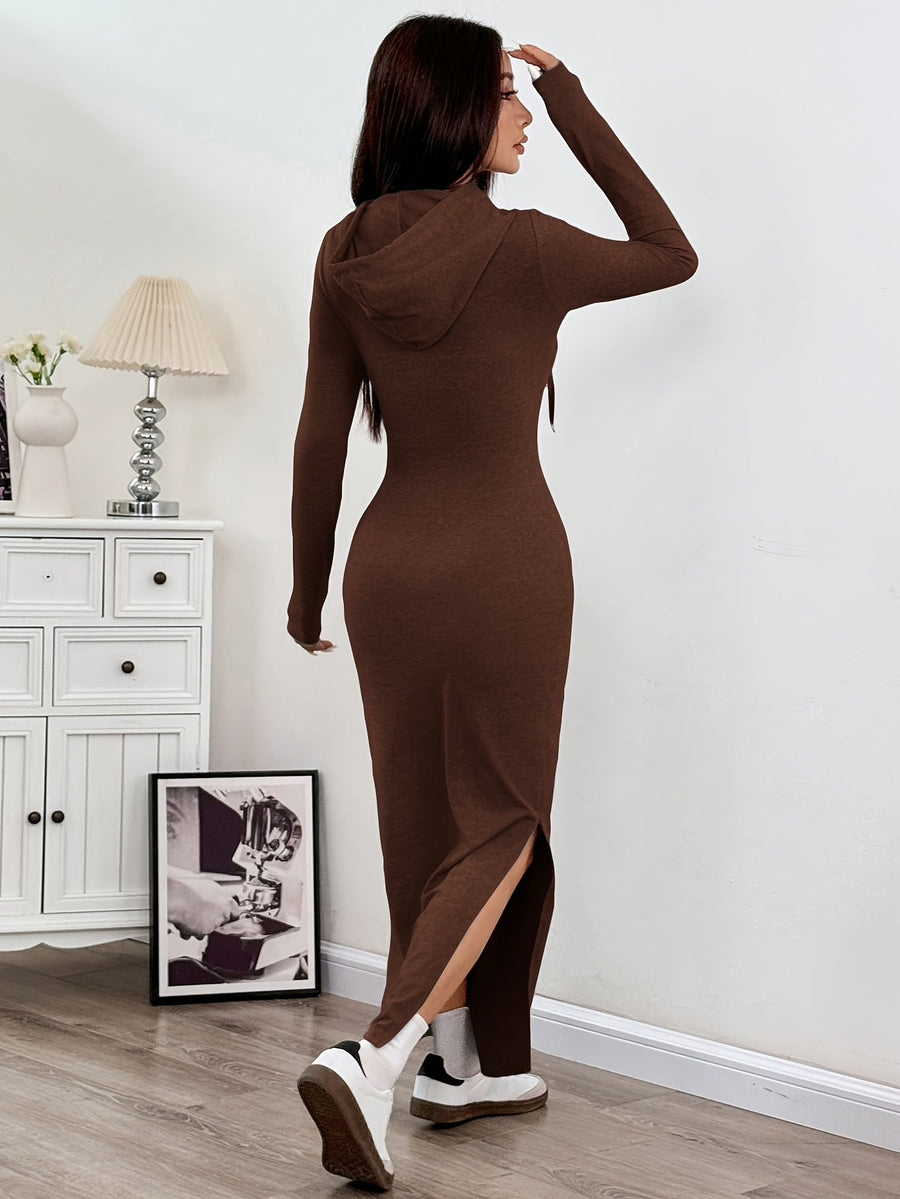 Lillian | Casual Hooded Maxi Dress Bodycon