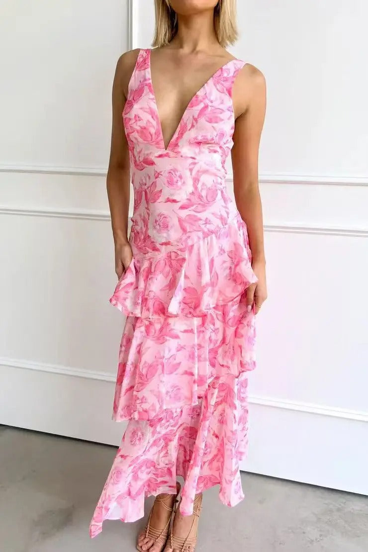 Nina | Wedding Guest Maxi Dress Layered Ruffle