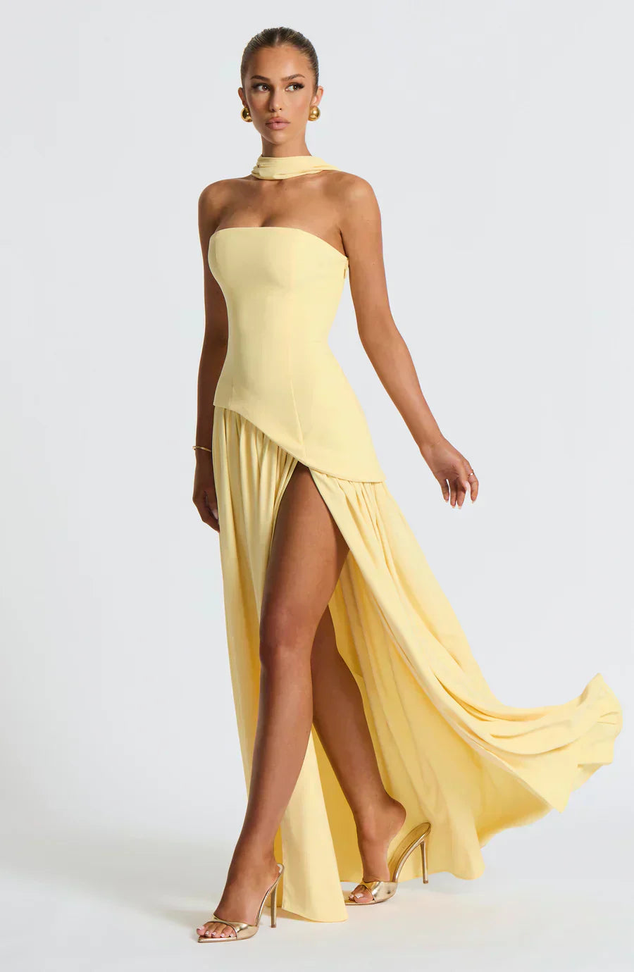Madeleine | Wedding Guest Maxi Dress Asymmetric