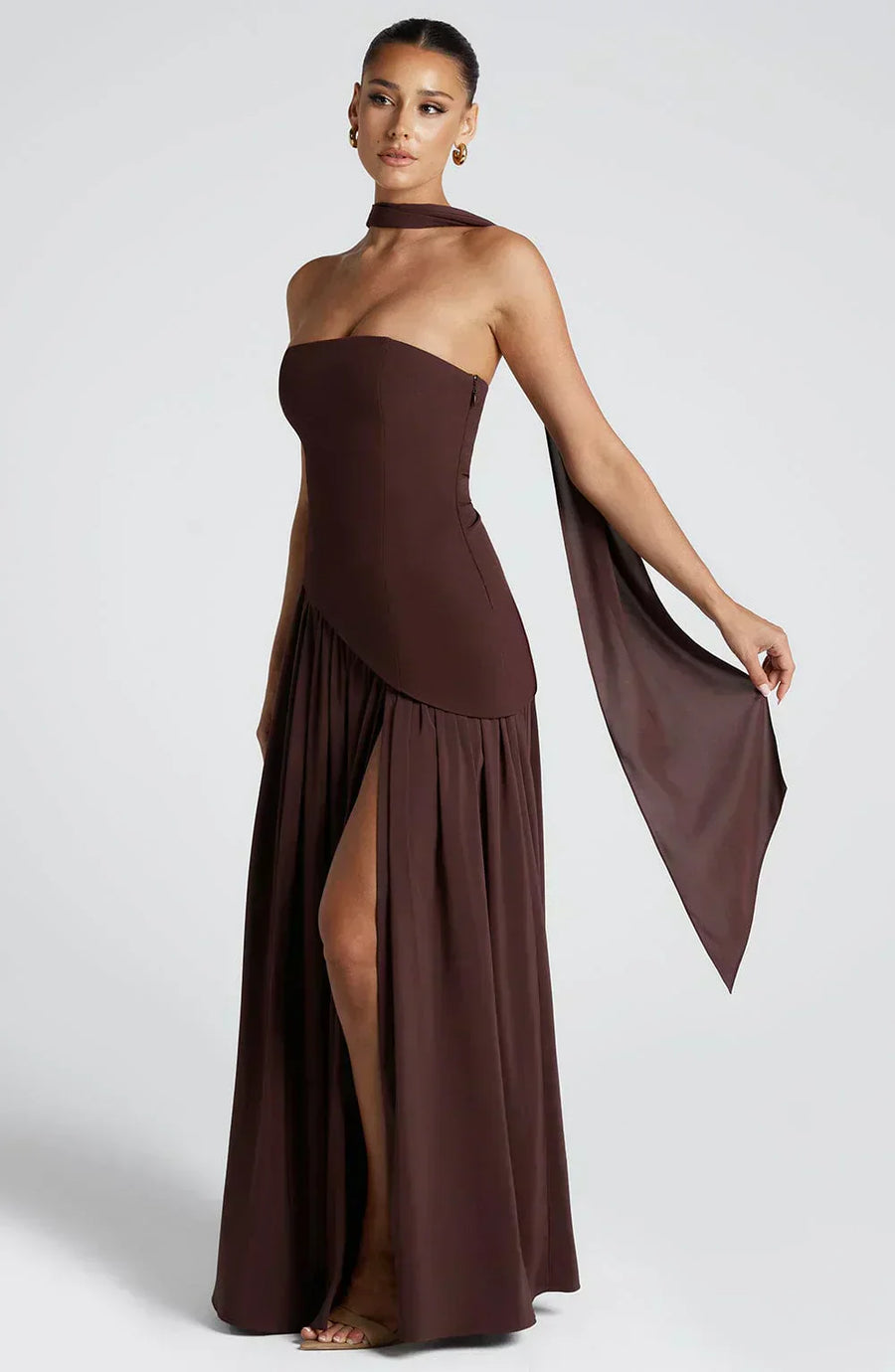 Madeleine | Wedding Guest Maxi Dress Asymmetric
