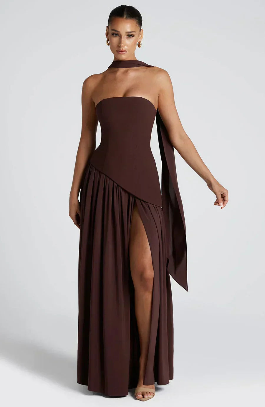 Madeleine | Wedding Guest Maxi Dress Asymmetric